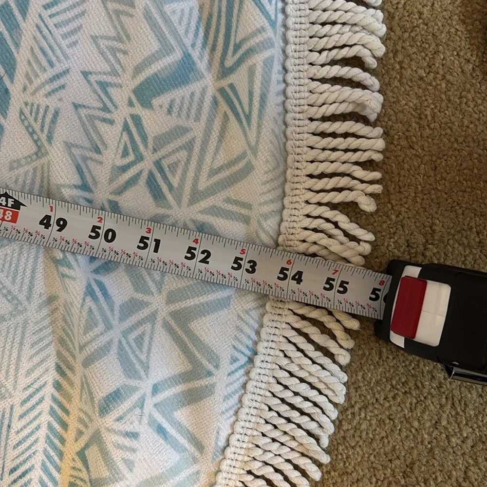 DSW Round Beach Blanket with Fringe Trim